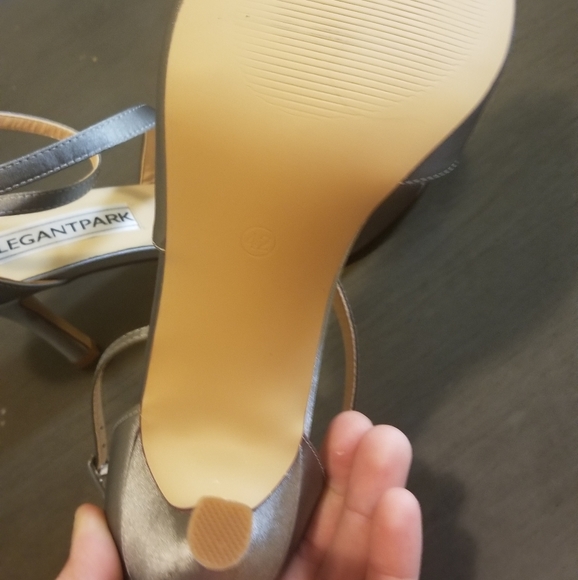 ElegantPark Women's Peep Toe High Heels Ankle Straps Buckles Satin Evening Party - Picture 8 of 8